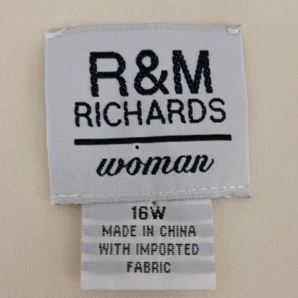 90's R&M Richards Formal Fitted Sleeveless Satin Ivory Shell Top Sz 16W - Picture 3 of 11